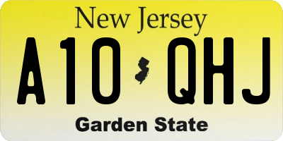 NJ license plate A10QHJ