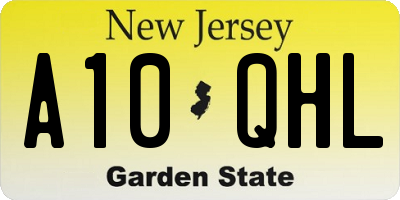 NJ license plate A10QHL