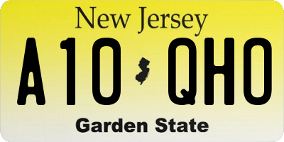 NJ license plate A10QHO