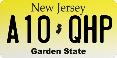 NJ license plate A10QHP