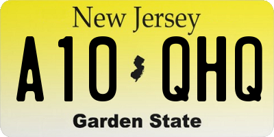NJ license plate A10QHQ