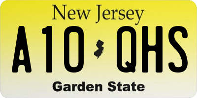 NJ license plate A10QHS