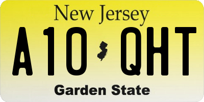 NJ license plate A10QHT