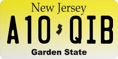 NJ license plate A10QIB