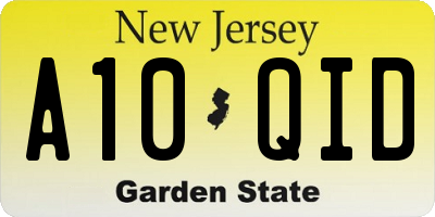 NJ license plate A10QID