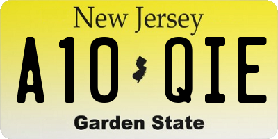 NJ license plate A10QIE