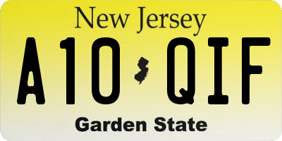 NJ license plate A10QIF