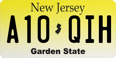 NJ license plate A10QIH