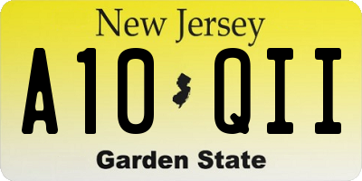 NJ license plate A10QII