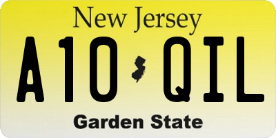 NJ license plate A10QIL