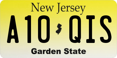 NJ license plate A10QIS