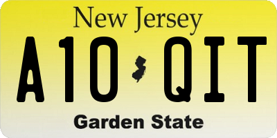 NJ license plate A10QIT