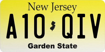 NJ license plate A10QIV