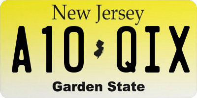 NJ license plate A10QIX