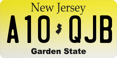 NJ license plate A10QJB