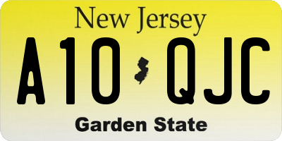 NJ license plate A10QJC