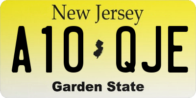 NJ license plate A10QJE