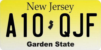 NJ license plate A10QJF
