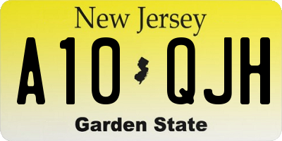 NJ license plate A10QJH