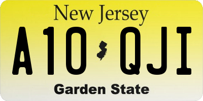 NJ license plate A10QJI