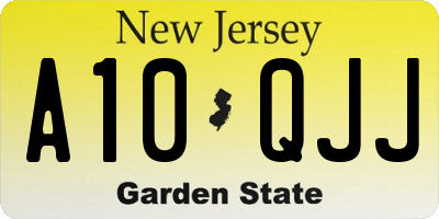 NJ license plate A10QJJ