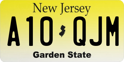 NJ license plate A10QJM