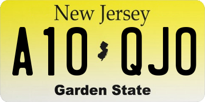 NJ license plate A10QJO