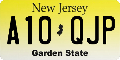 NJ license plate A10QJP