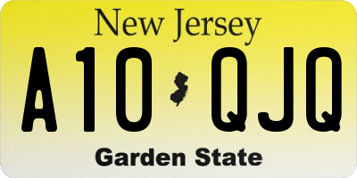 NJ license plate A10QJQ