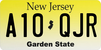NJ license plate A10QJR