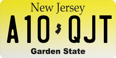 NJ license plate A10QJT