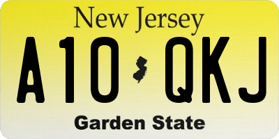 NJ license plate A10QKJ