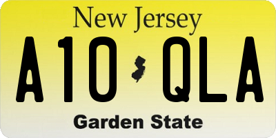 NJ license plate A10QLA