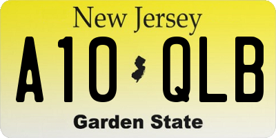 NJ license plate A10QLB