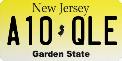 NJ license plate A10QLE