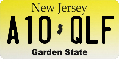 NJ license plate A10QLF