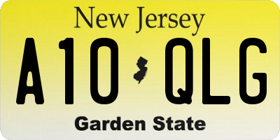 NJ license plate A10QLG