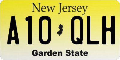 NJ license plate A10QLH