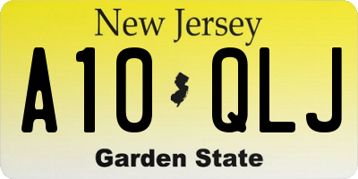 NJ license plate A10QLJ