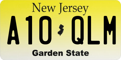 NJ license plate A10QLM