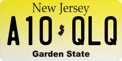 NJ license plate A10QLQ