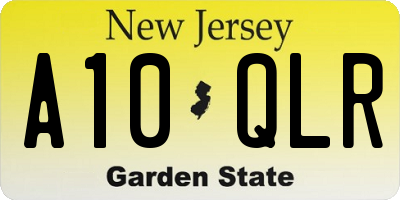 NJ license plate A10QLR
