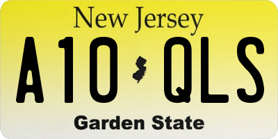 NJ license plate A10QLS