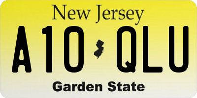 NJ license plate A10QLU