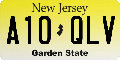 NJ license plate A10QLV