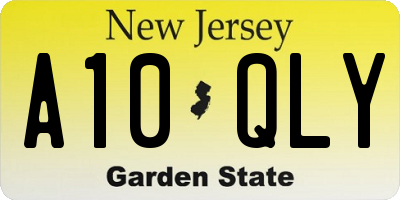 NJ license plate A10QLY