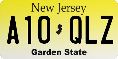 NJ license plate A10QLZ