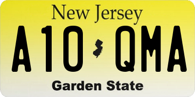 NJ license plate A10QMA