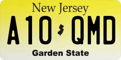 NJ license plate A10QMD