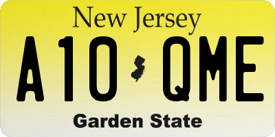 NJ license plate A10QME